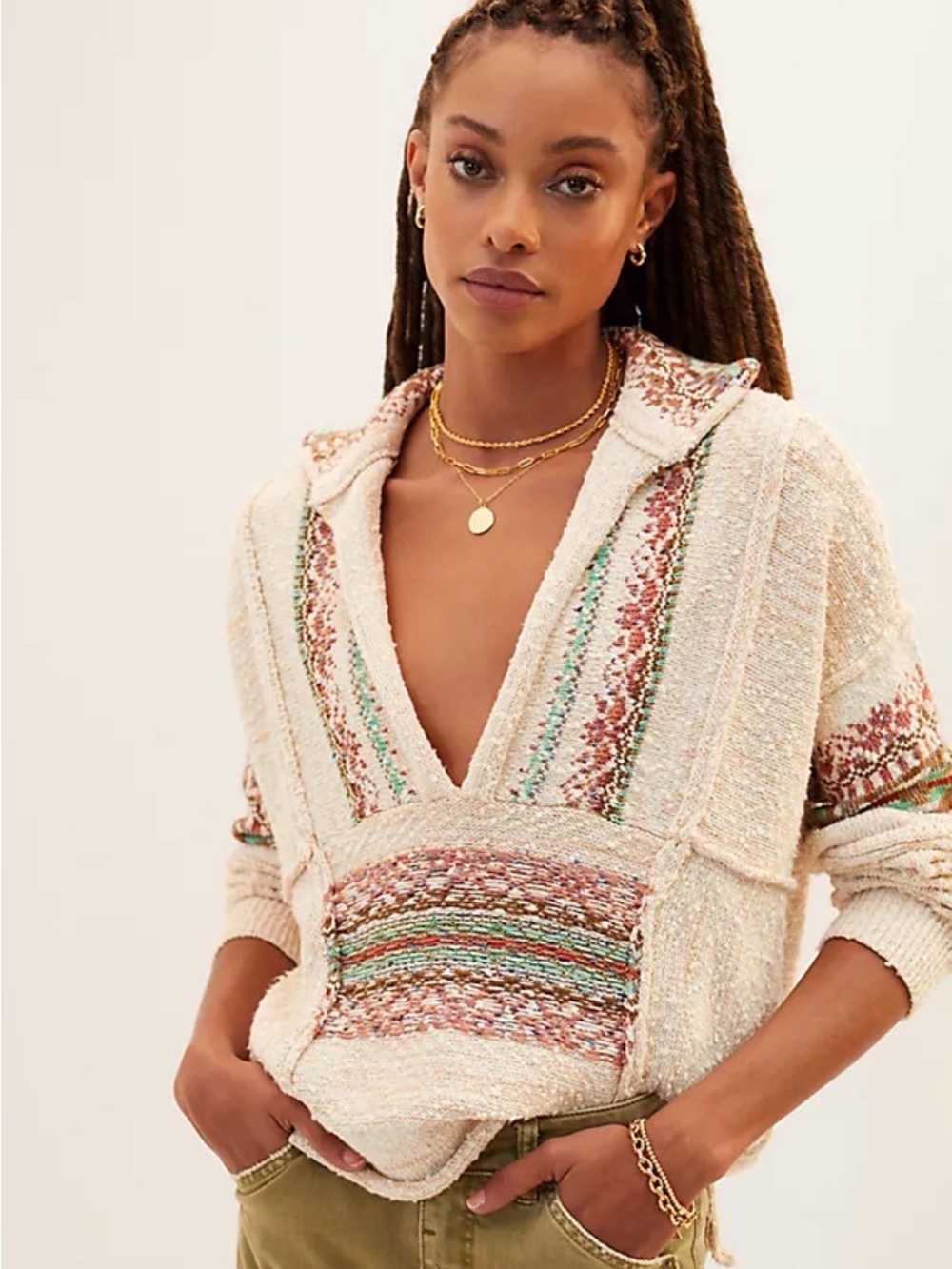 Anthropologie Pilcro Coastal Pullover Baja Textured Sweater Large